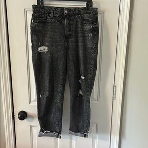 Old Navy High Rise Black Distressed Jeans